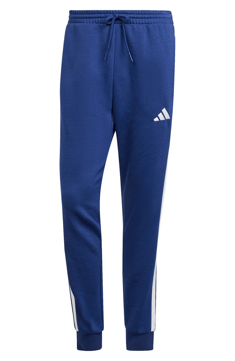 adidas Essentials 3-Stripes Fleece Sweatpants, Alternate, color, Dark Blue/White