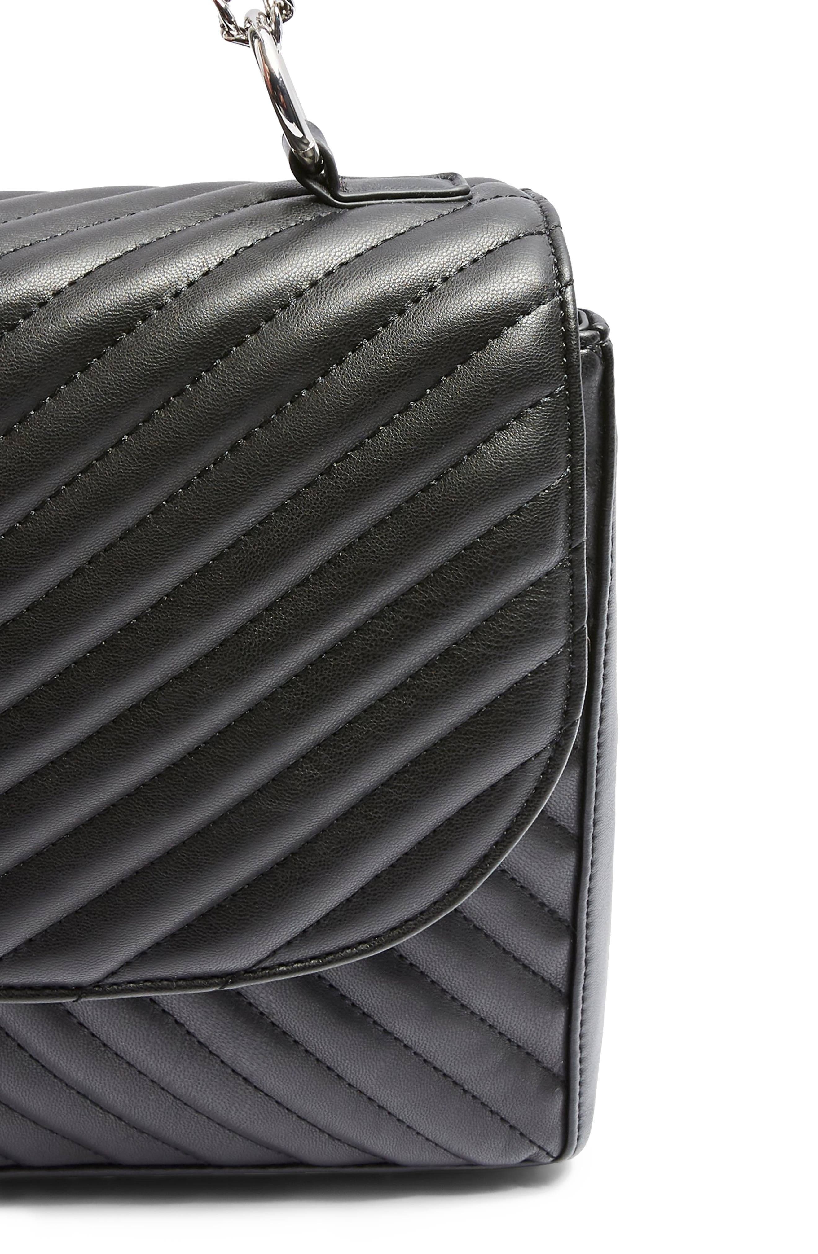 Topshop Sofia Quilted Faux Leather Shoulder Bag, Alternate, color, 