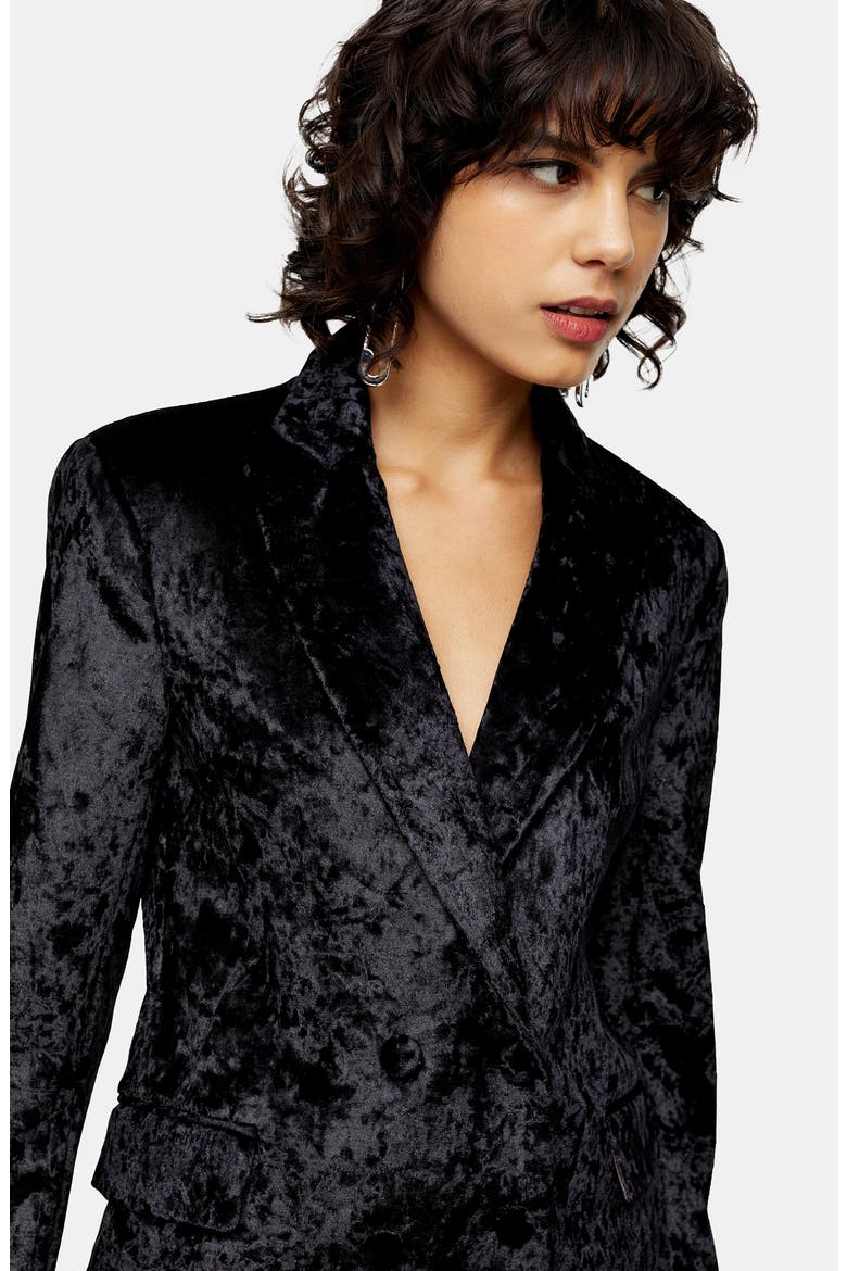 Bonded Velvet Jacket, Alternate, color, BLACK