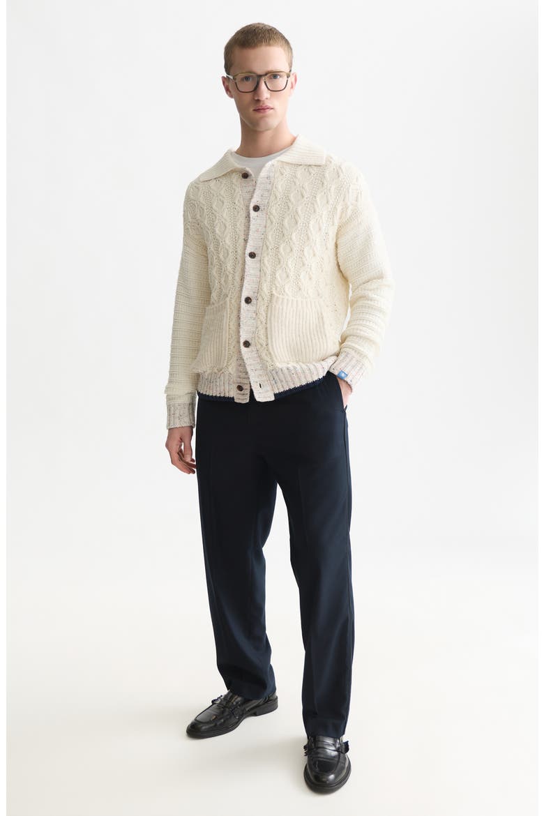 Loose Fit Multi-Yarn Cardigan, Alternate, color, EGGNOG