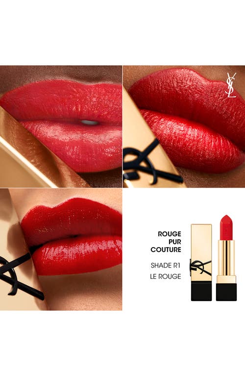Saint Laurent Yves Rouge Pur Couture Caring Satin Lipstick With Ceramides In R1 Le Rouge