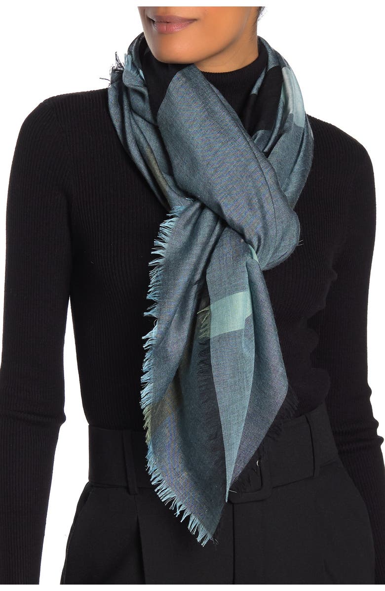 Burberry Mega Check Plaid Square Scarf, Main, color, 