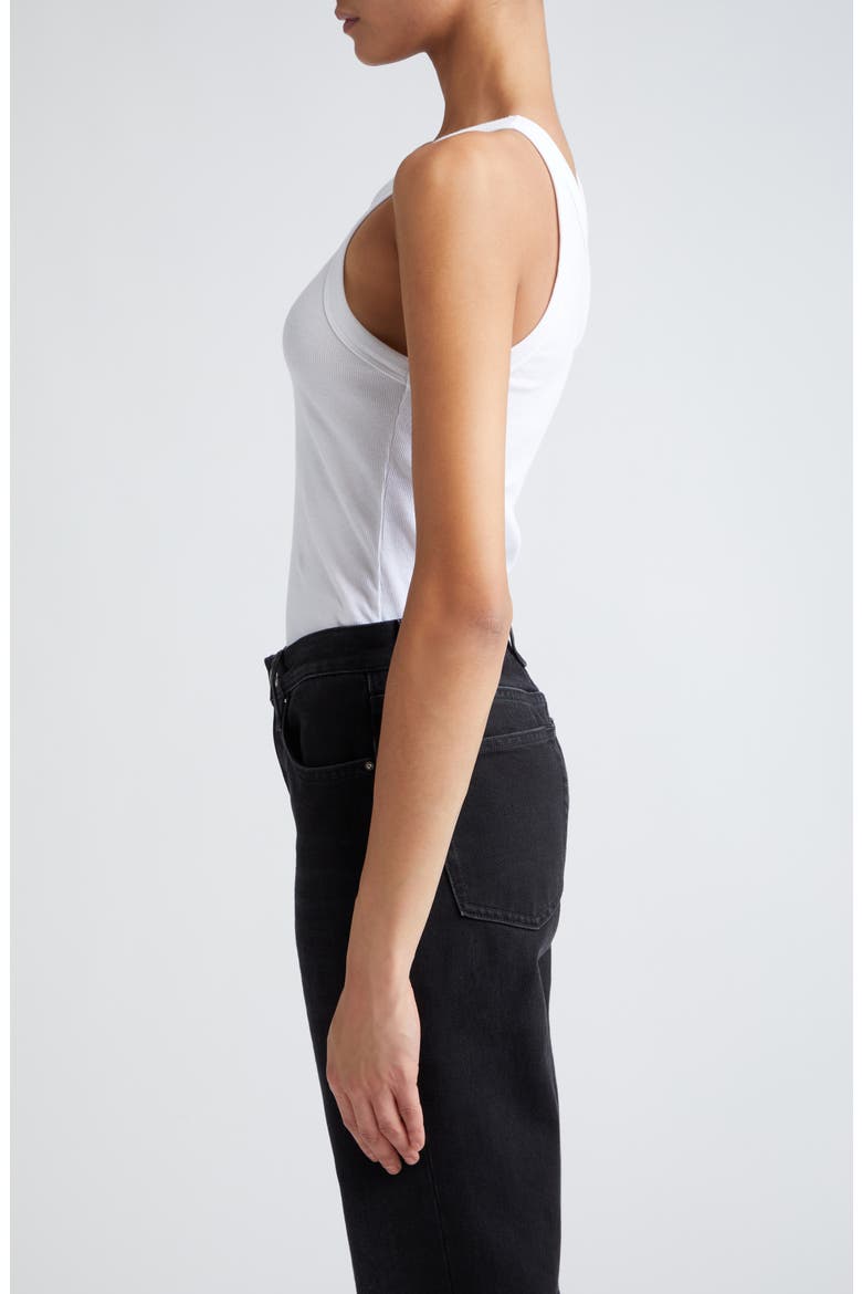 Totême Espera Rib Stretch Organic Cotton Tank, Alternate, color, WHITE