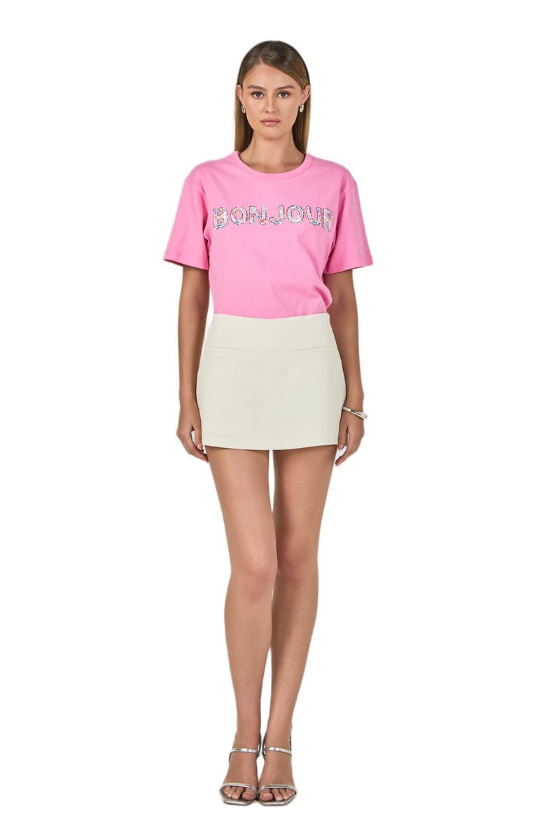 Bonjour Sequins Knit Top, Alternate, color, PINK