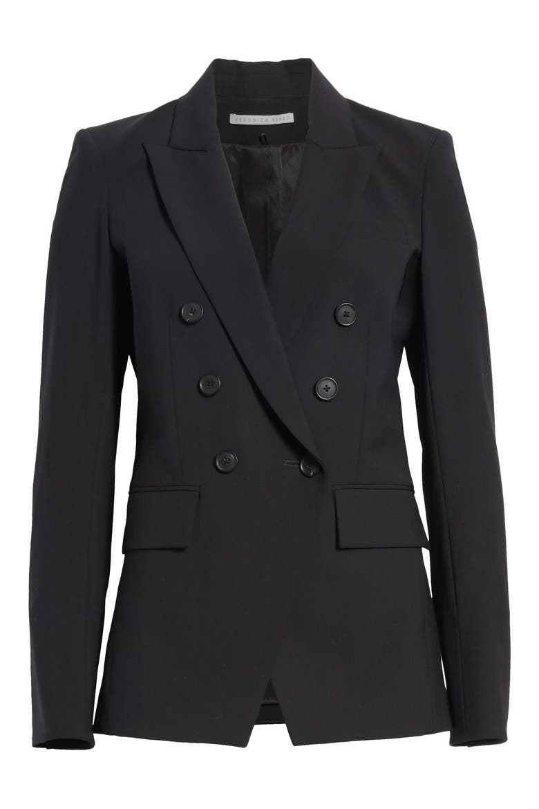 Matteo Double Breasted Dickey Blazer, Alternate, color, BLACK