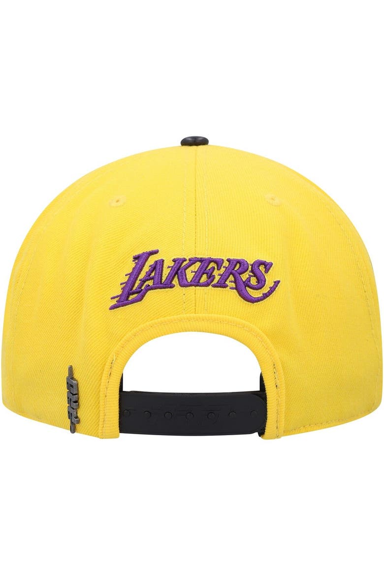 Men's Pro Standard Gold Los Angeles Lakers Old English Snapback Hat, Alternate, color, Gold