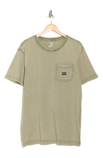 Hurley Acid Wash Cotton Pocket T-shirt In Green