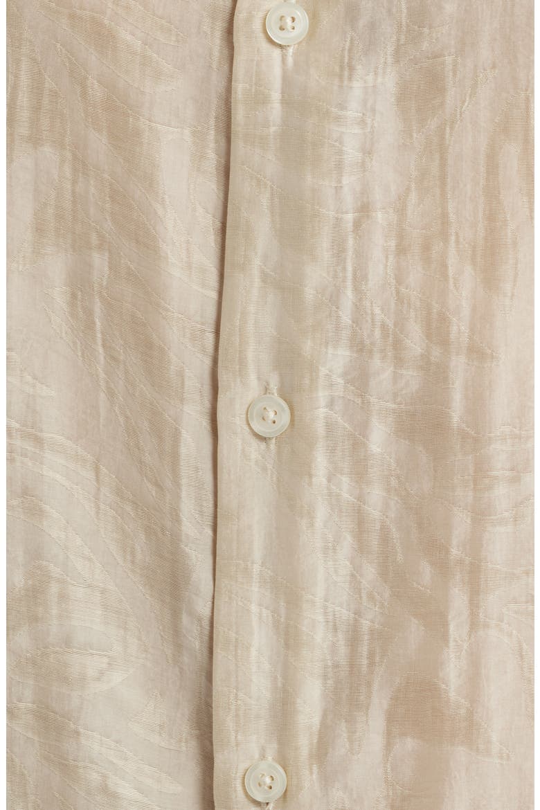 Sunburst Jacquard Short Sleeve Button-Up Shirt, Alternate, color, BEIGE BIRCH