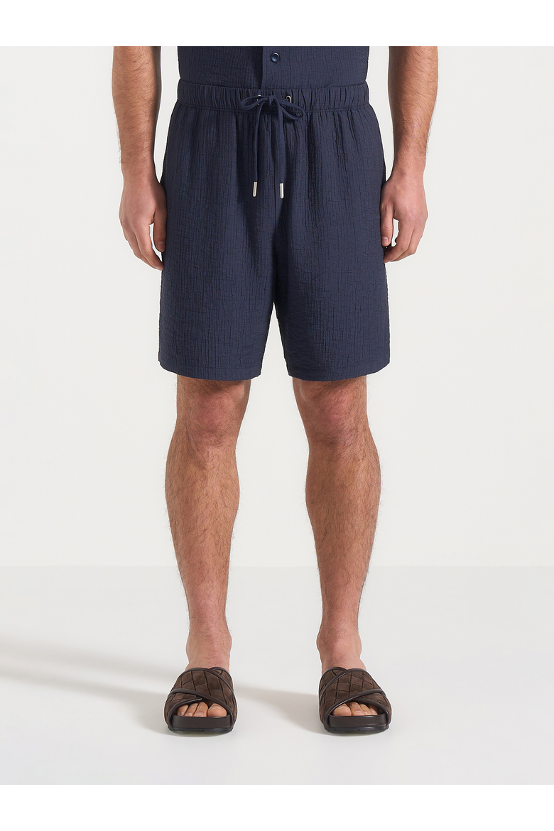 Ari Unisex Textured Shorts, Main, color, Navy