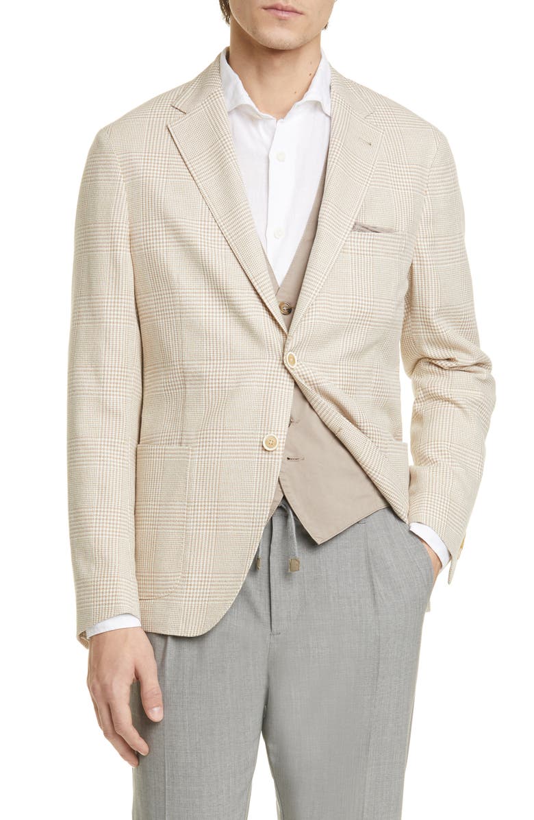 Eleventy Trim Fit Tonal Plaid Sport Coat, Main, color, 