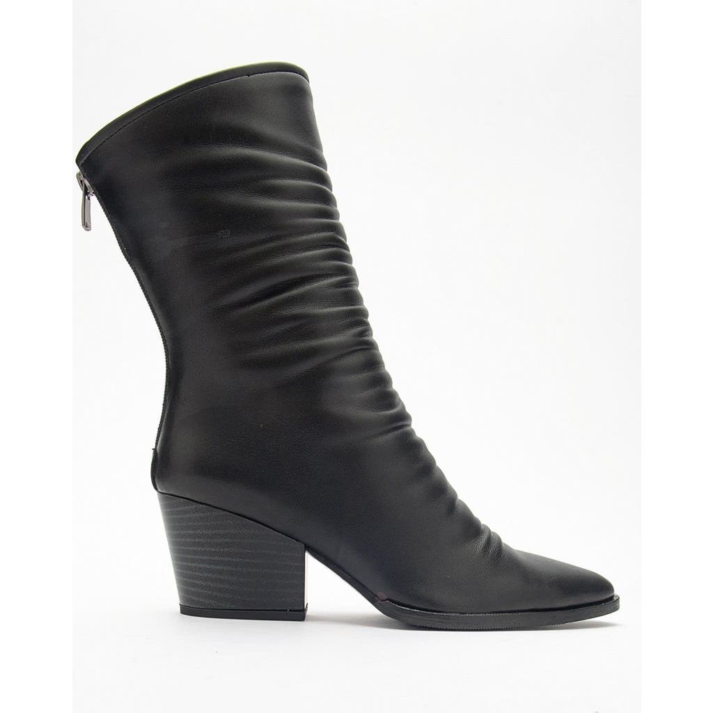 Prologue Shoes Laval Back-zip Block Heel Boot In Black
