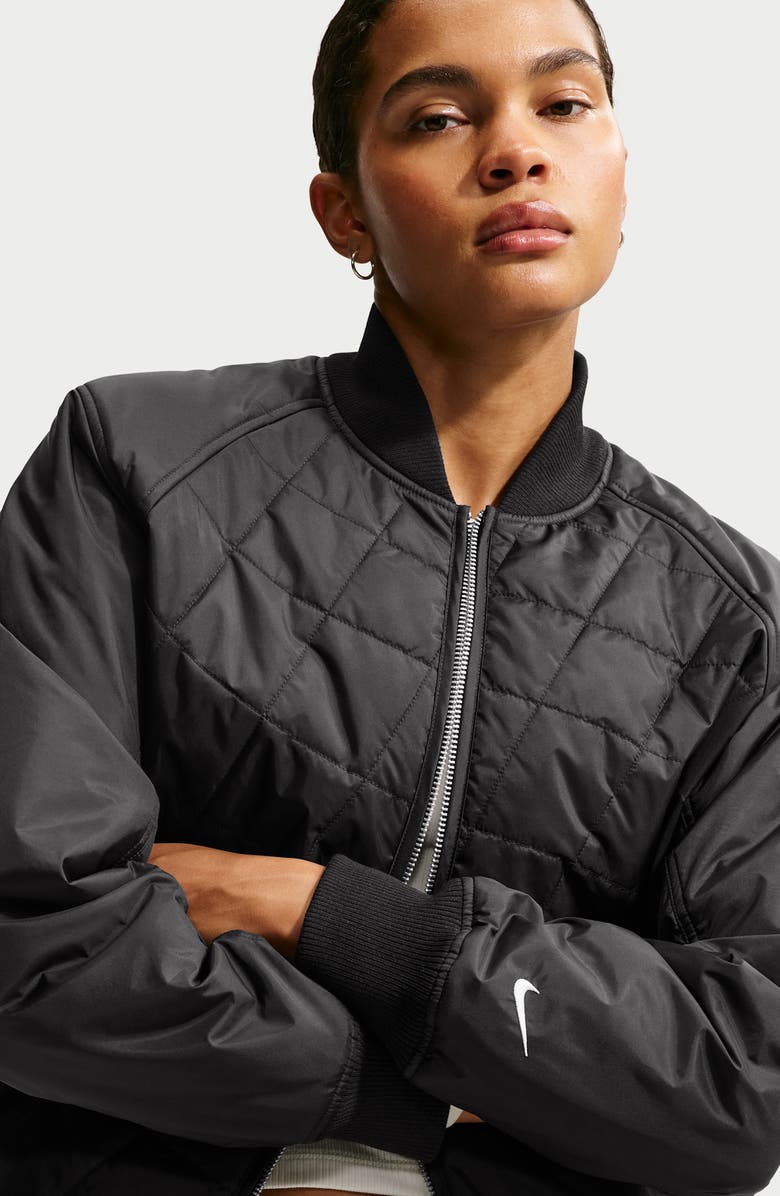 Nike Relaxed Water Repellent Quilted Jacket, Alternate, color, Black/ Sail