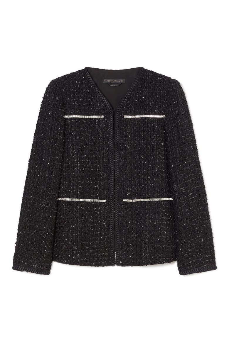 Fungo Metallic Tweed Jacket, Alternate, color, BLACK