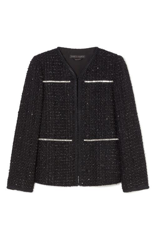 Marina Rinaldi Fungo Metallic Tweed Jacket In Black