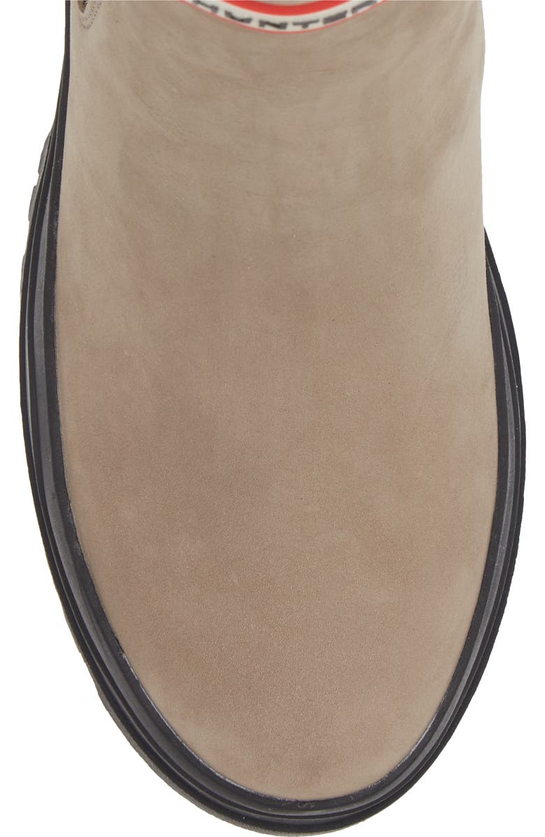 Hunter Miana Waterproof Block Heel Chelsea Boot, Alternate, color, Skimming Stone/ Black