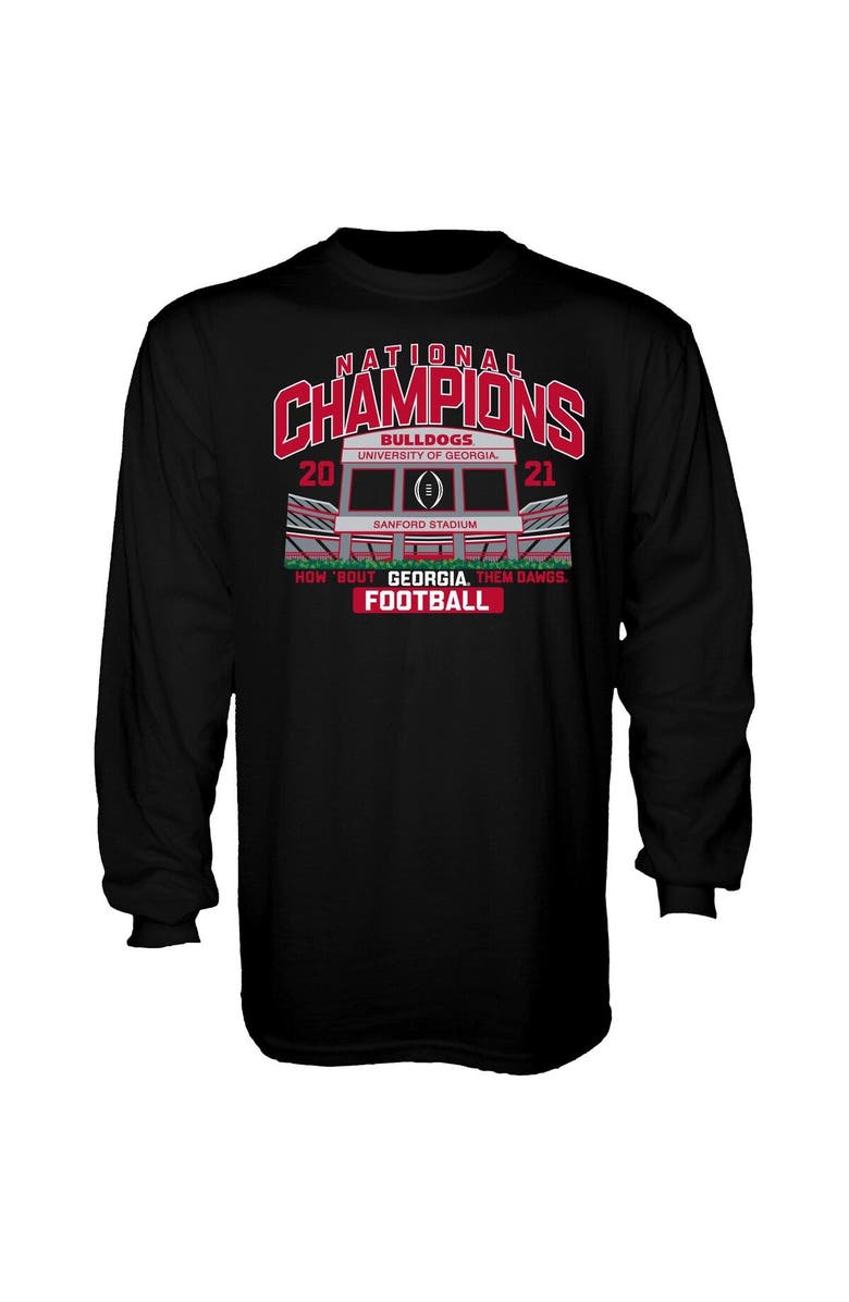 BLUE 84 Men's Blue 84 Black Georgia Bulldogs College Football Playoff 2021 National Champions Stadium Schedule Long Sleeve T-Shirt, Alternate, color, 