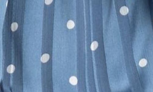 Ava & Yelly Kids' Polka Dot Flutter Sleeve Dress In Blue
