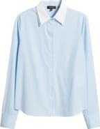rag & bone Dayton Stripe Layered Collar Cotton Button-Up Shirt