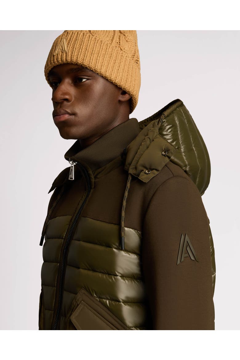 Nimbus Lightweight Mixed Media Hybrid Bomber Jacket, Alternate, color, Olive