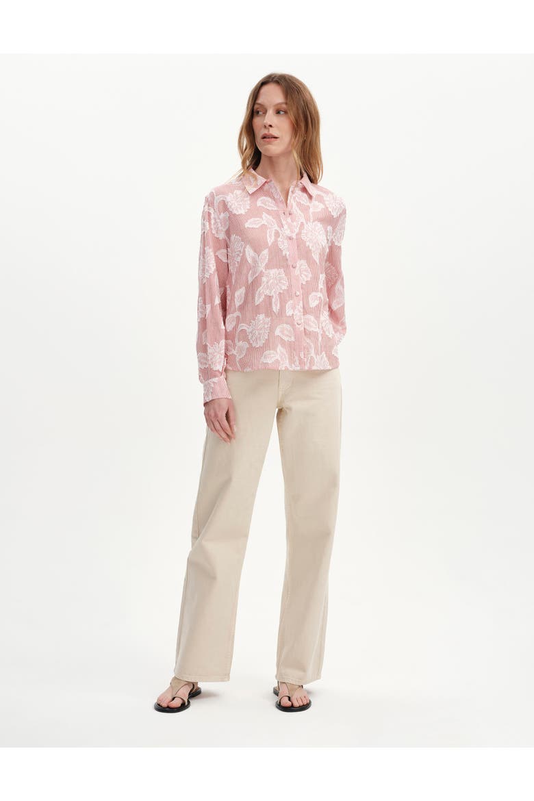 Heidi Relaxed Fit Collared Shirt, Alternate, color, Red Floral Stripe