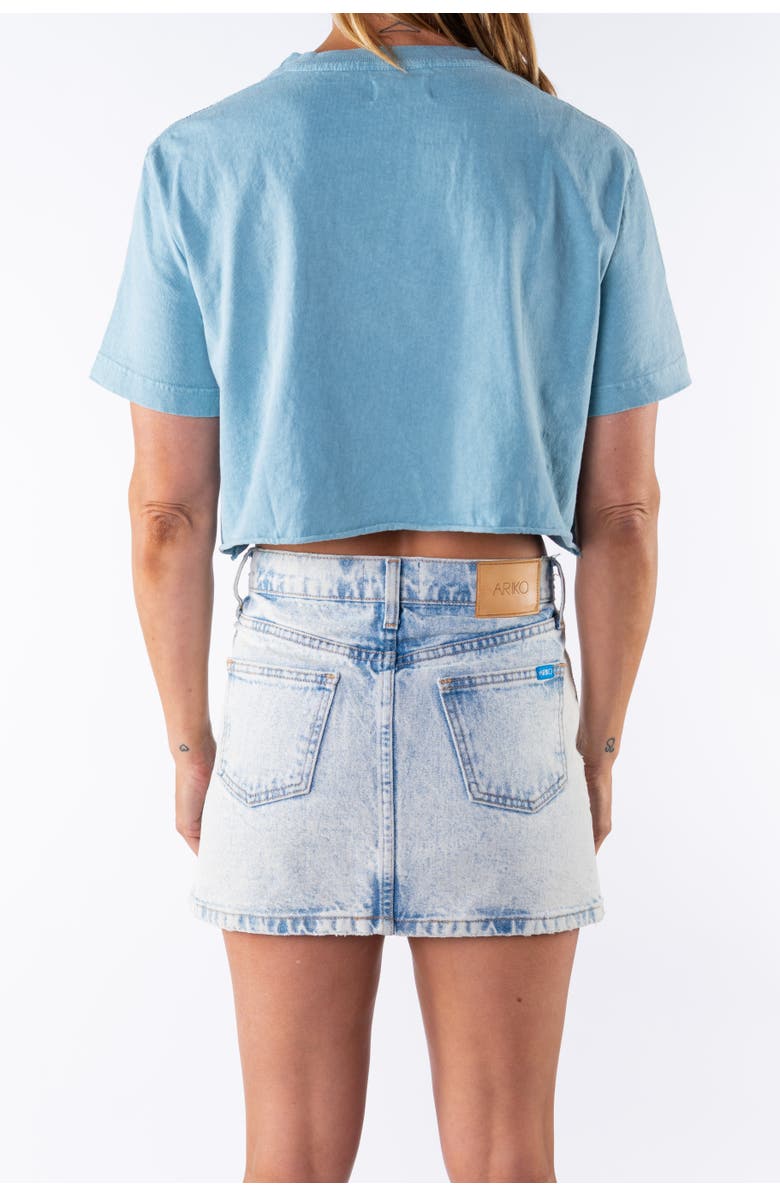 ARIKO Denim Day Mini Skirt, Alternate, color, Bleached Indigo