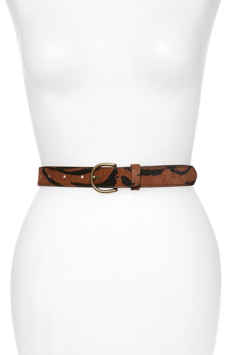 Madewell Medium Perfect Genuine Calf Hair Belt, Main, color, 