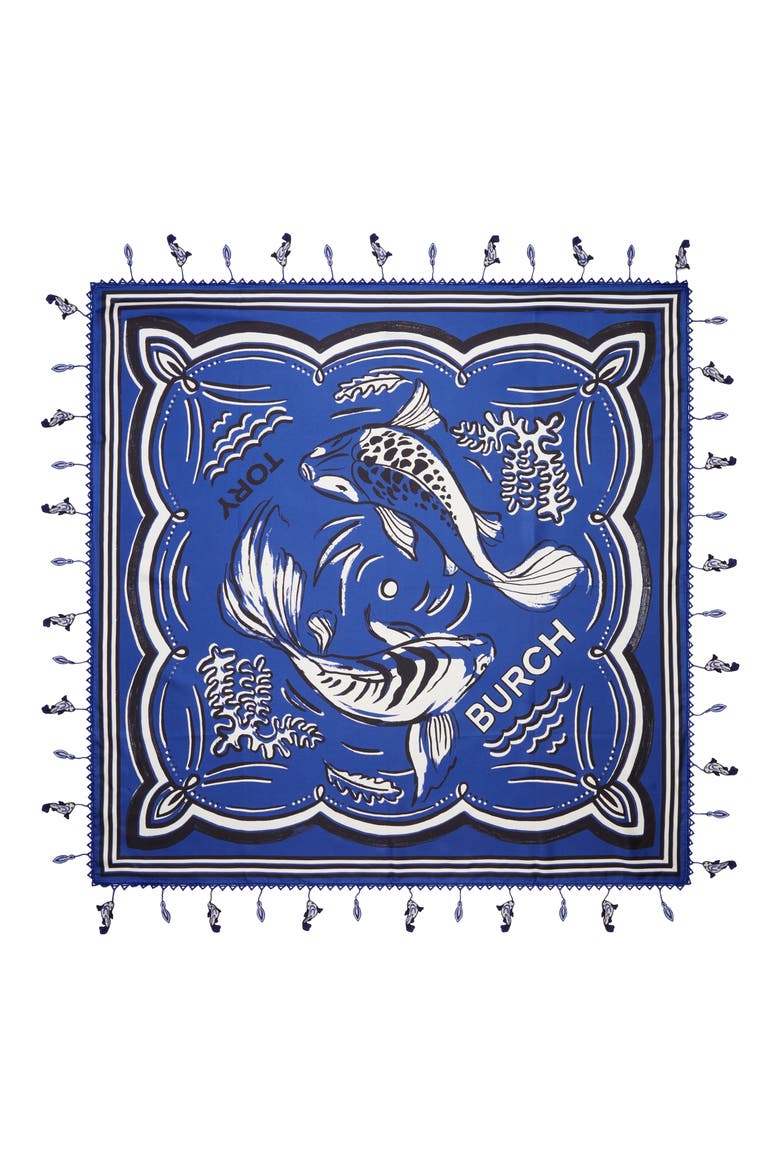 Fish Silk Square Scarf, Alternate, color, FISH SILK SQUARE BLUE