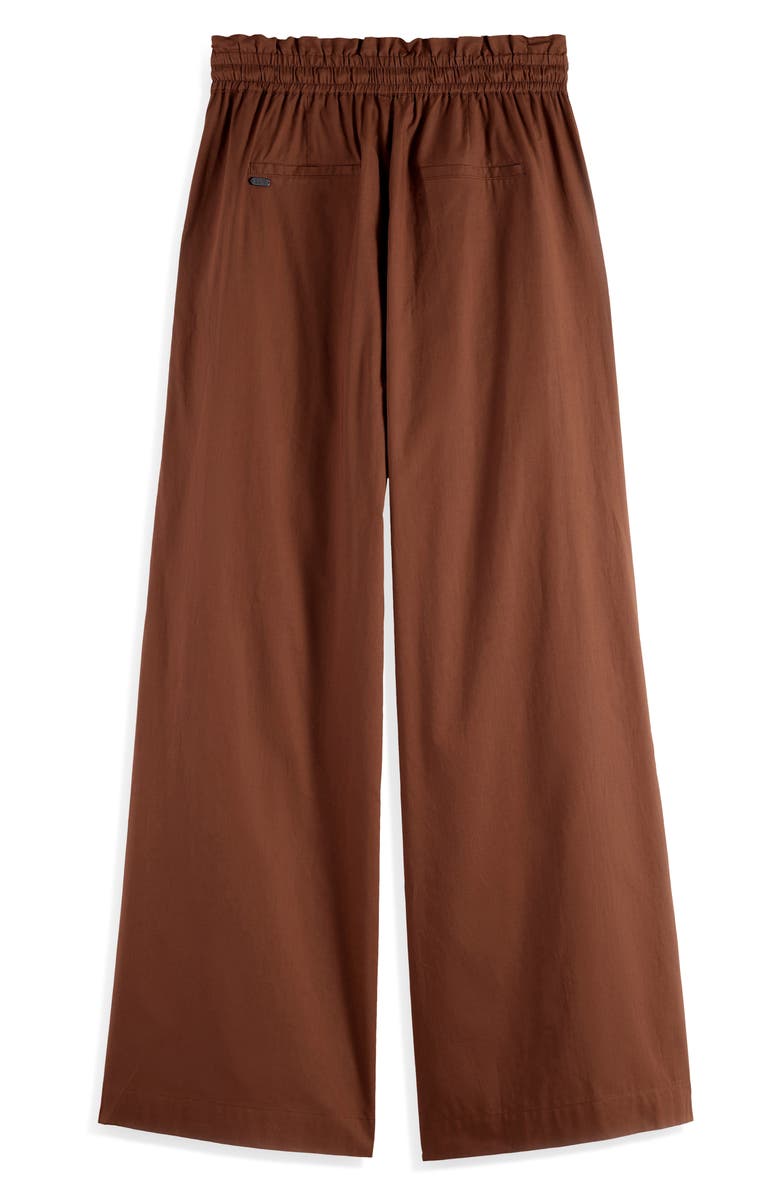 Scotch & Soda High Waist Wide Leg Cotton Voile Pants, Alternate, color, Cold Brew