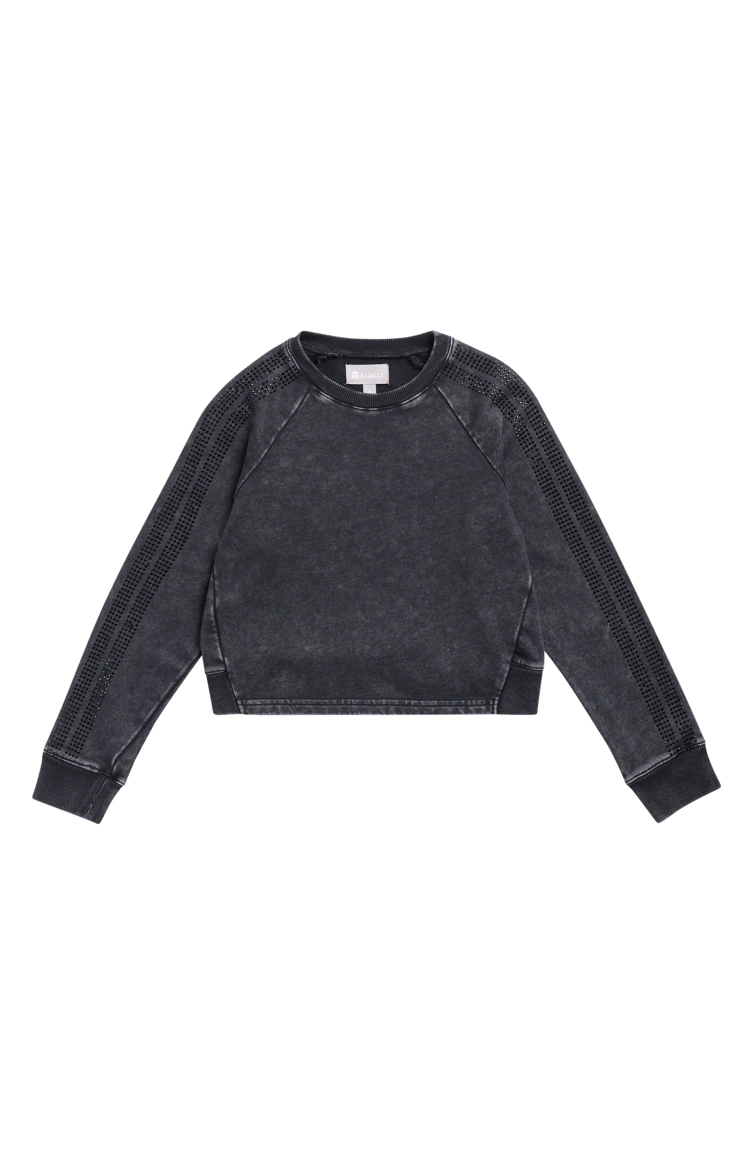 Kids' Rhinestone Stripe Cropped Sweatshirt