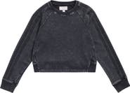 Tractr Kids' Rhinestone Stripe Cropped Sweatshirt