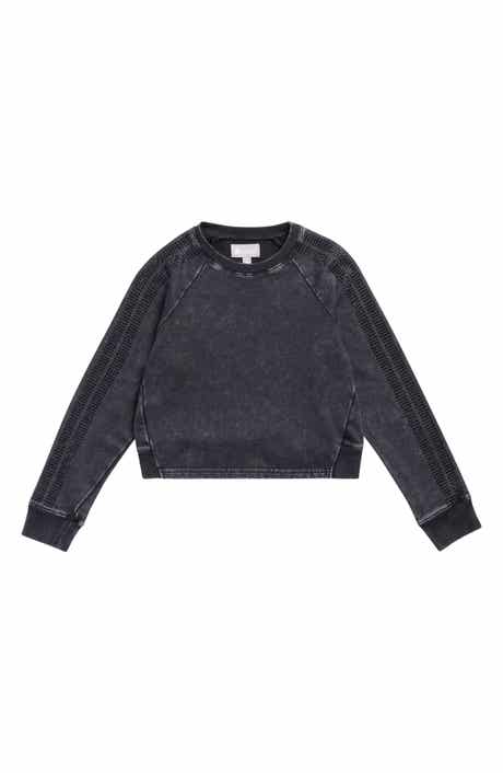 Kids' Rhinestone Stripe Cropped Sweatshirt