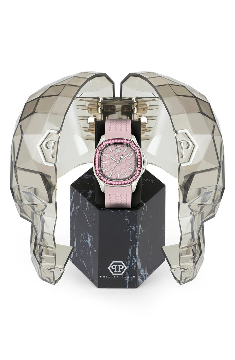 PHILIPP PLEIN Spectre Silicone Strap Watch, 38mm x 45mm, Alternate, color,