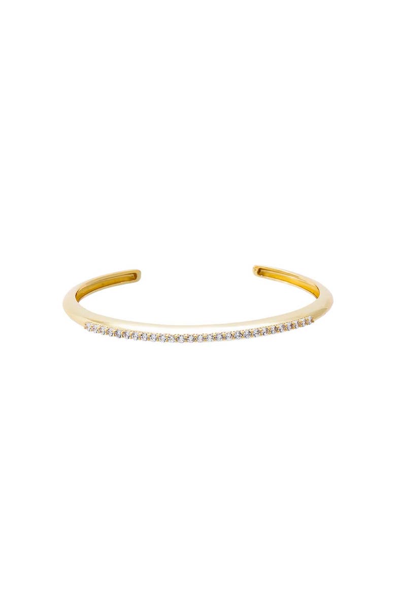 BY ADINA EDEN Solid/Pave Open Bangle Bracelet, Main, color, Gold
