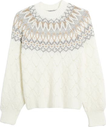 Fair Isle Pointelle Sweater