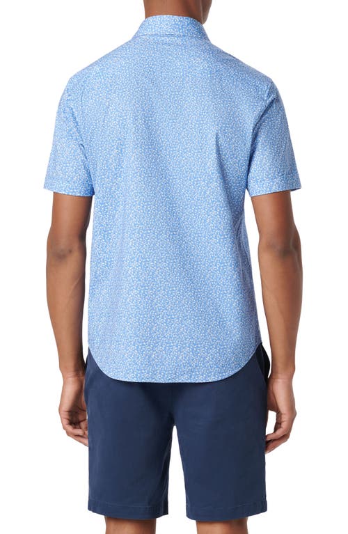 Shop Bugatchi Miles Ooohcotton® Leaf Print Short Sleeve Button-up Shirt
