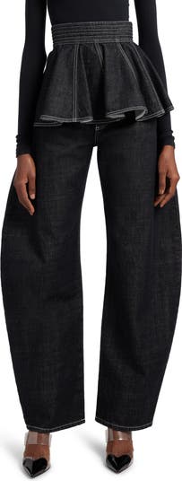 Alaïa Cotton Denim Round Jeans | Nordstrom
