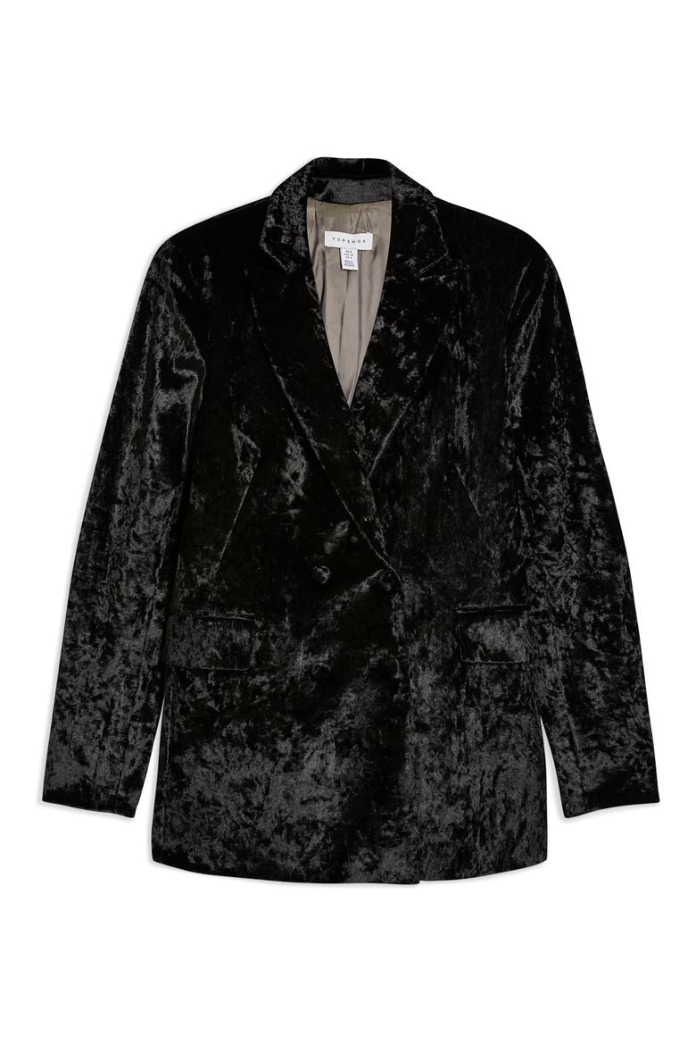 Bonded Velvet Jacket, Alternate, color, BLACK