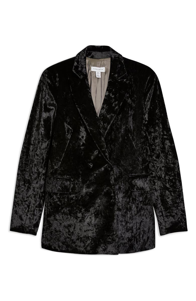 Topshop Bonded Velvet Jacket, Alternate, color,