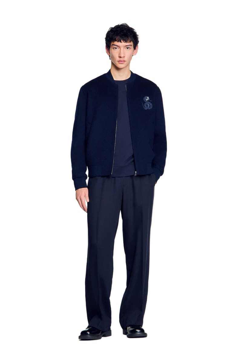 SANDRO Double-faced snake-detail jacket, Alternate, color, 