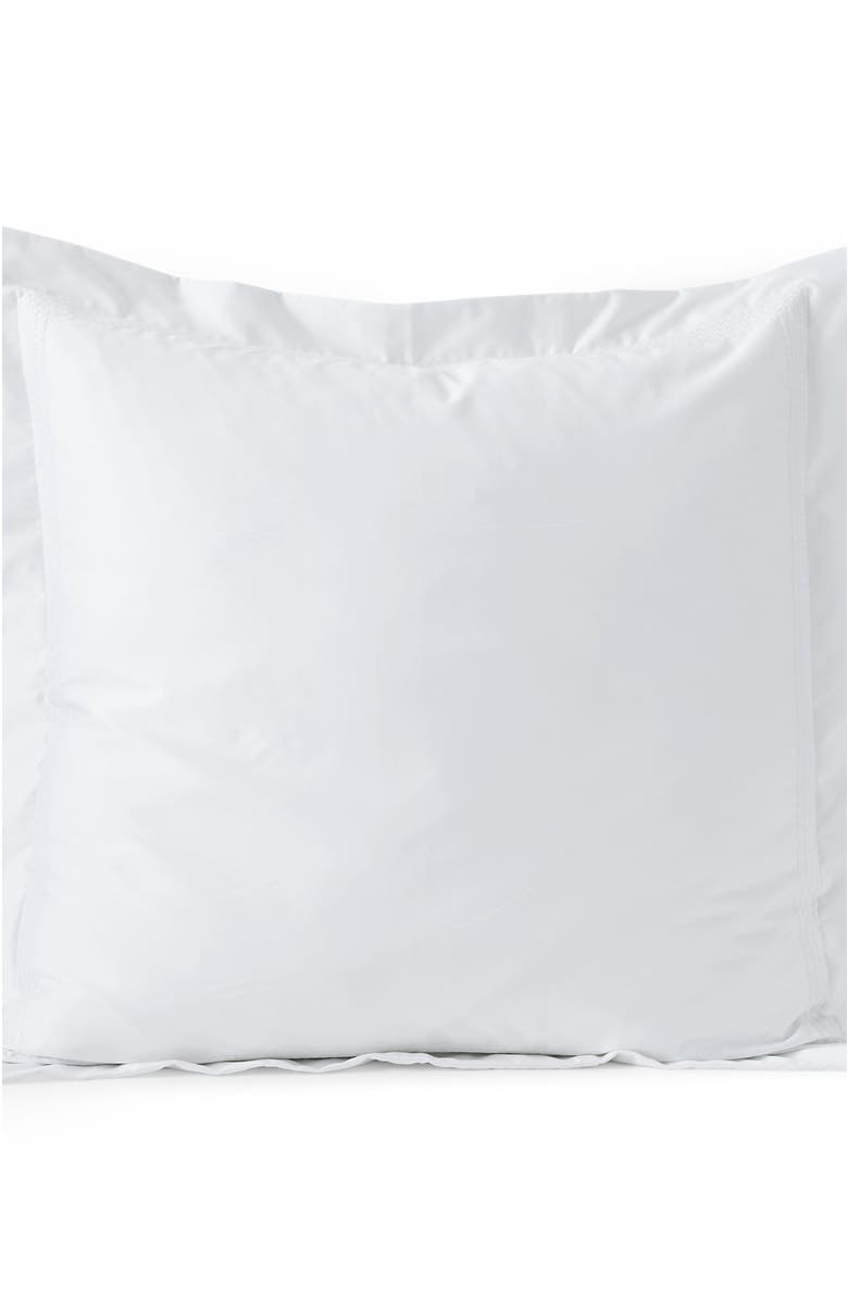 Lands' End 400 Thread Count Premium Supima Cotton No Iron Sateen Embroidered Pillow Sham, Alternate, color, White Dots