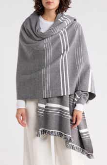 Misook Stripe Fringe Wrap