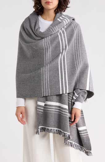 Misook Stripe Fringe Wrap