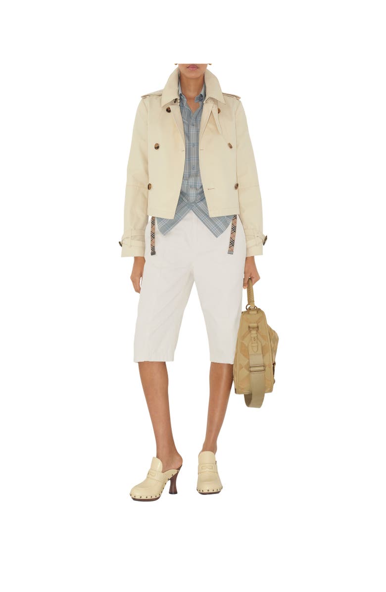 Burberry Slim Fit Check Cotton Shirt, Alternate, color, Drizzle