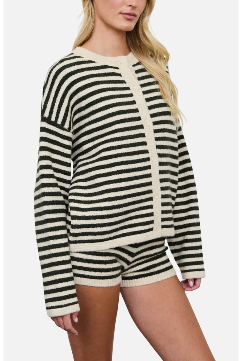Stripe Cardigan, Alternate, color, HUNTER GREEN