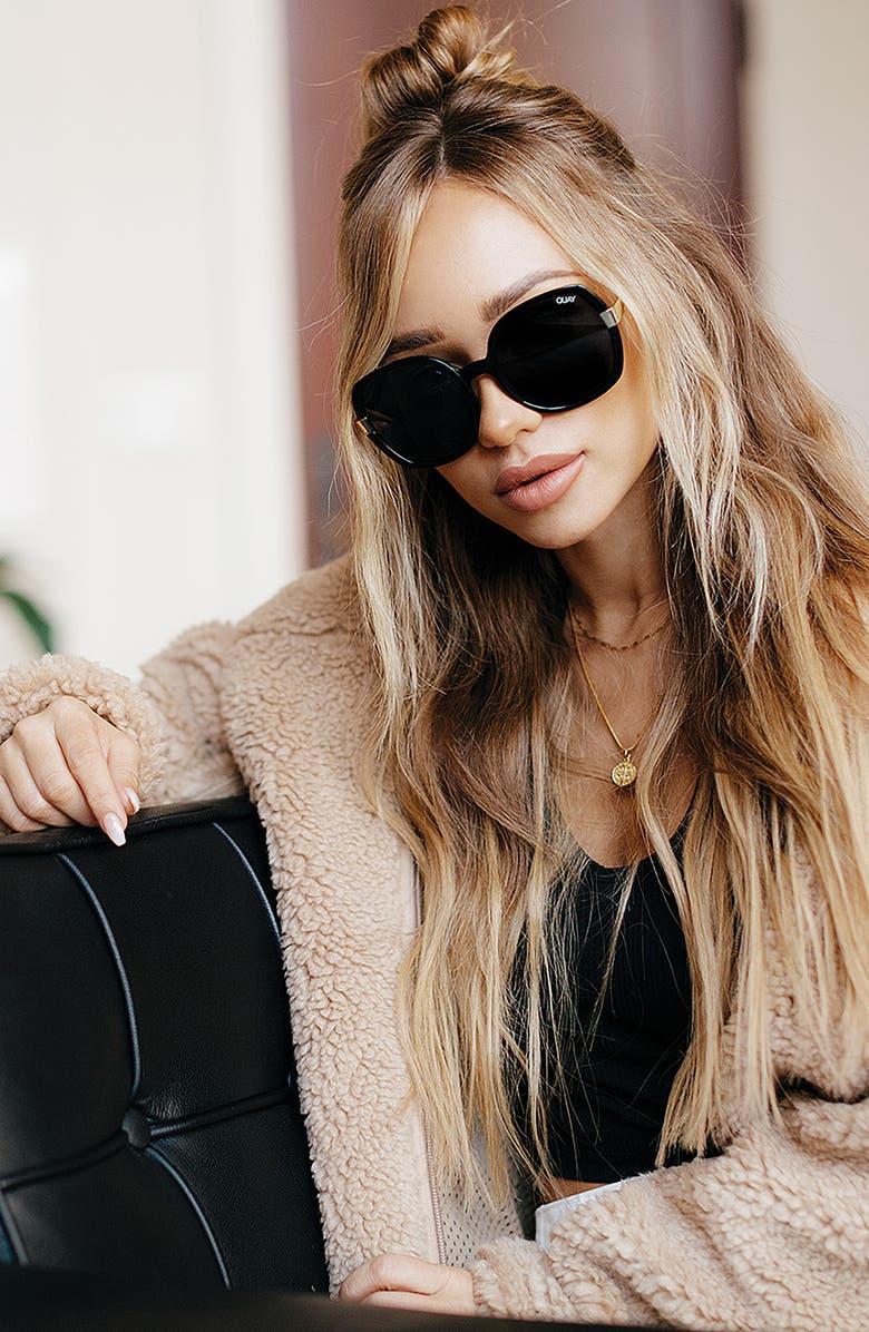 QUAY Australia Gold Dust 55mm Square Sunglasses, Alternate, color,