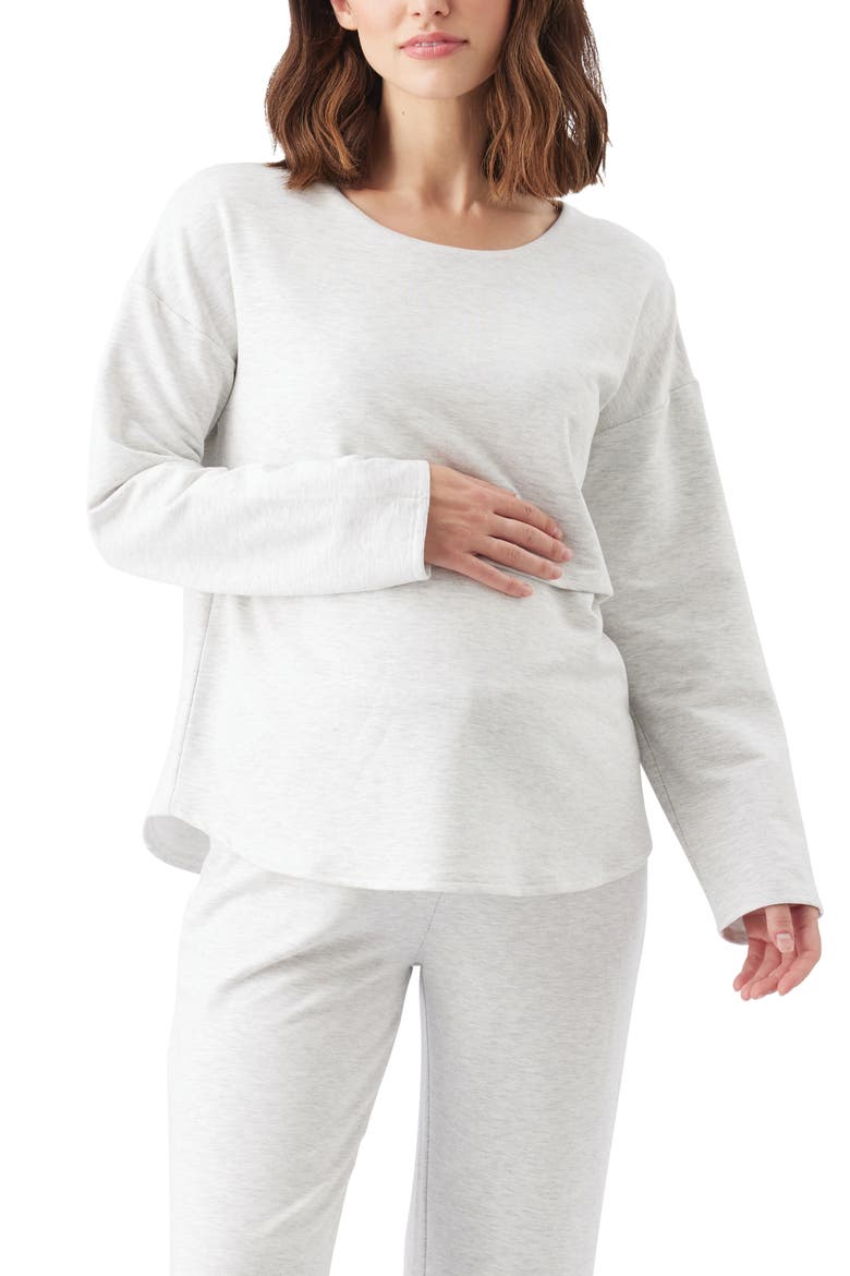 Super Soft Nursing Top, Main, color, Silver Marle