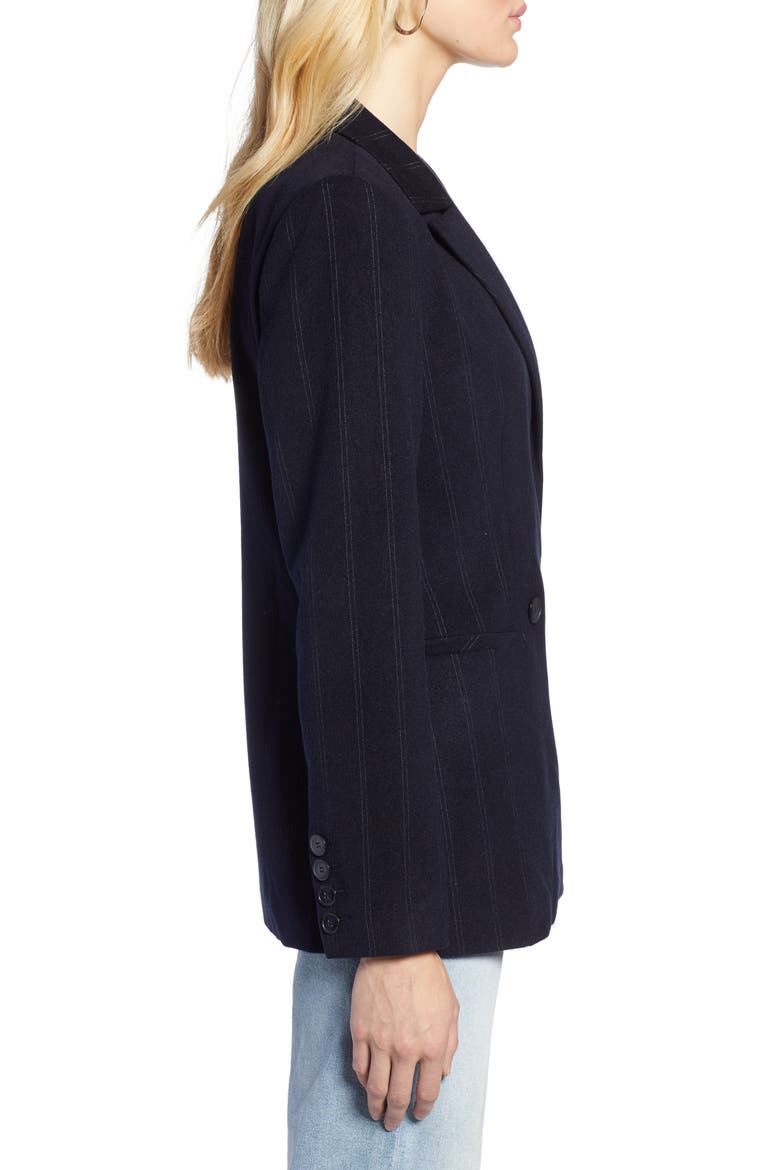 Stripe Suit Jacket, Alternate, color, NAVY PINSTRIPE