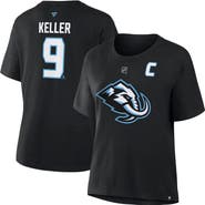 FANATICS Women's Fanatics Clayton Keller Black Utah Mammoth Authentic Stack Name & Number T-Shirt
