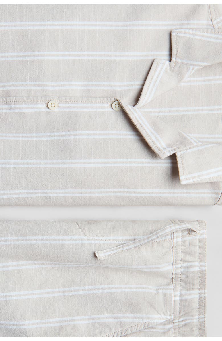 H&M 2-piece Poplin Set, Alternate, color, Light Beige/Striped