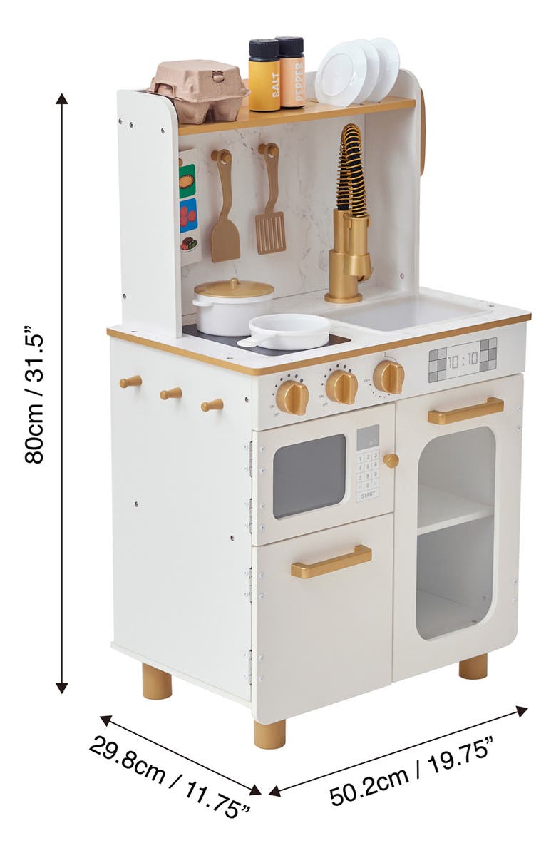 Teamson Kids Chef Memphis Kitchen Playset, Alternate, color, White/ Gold